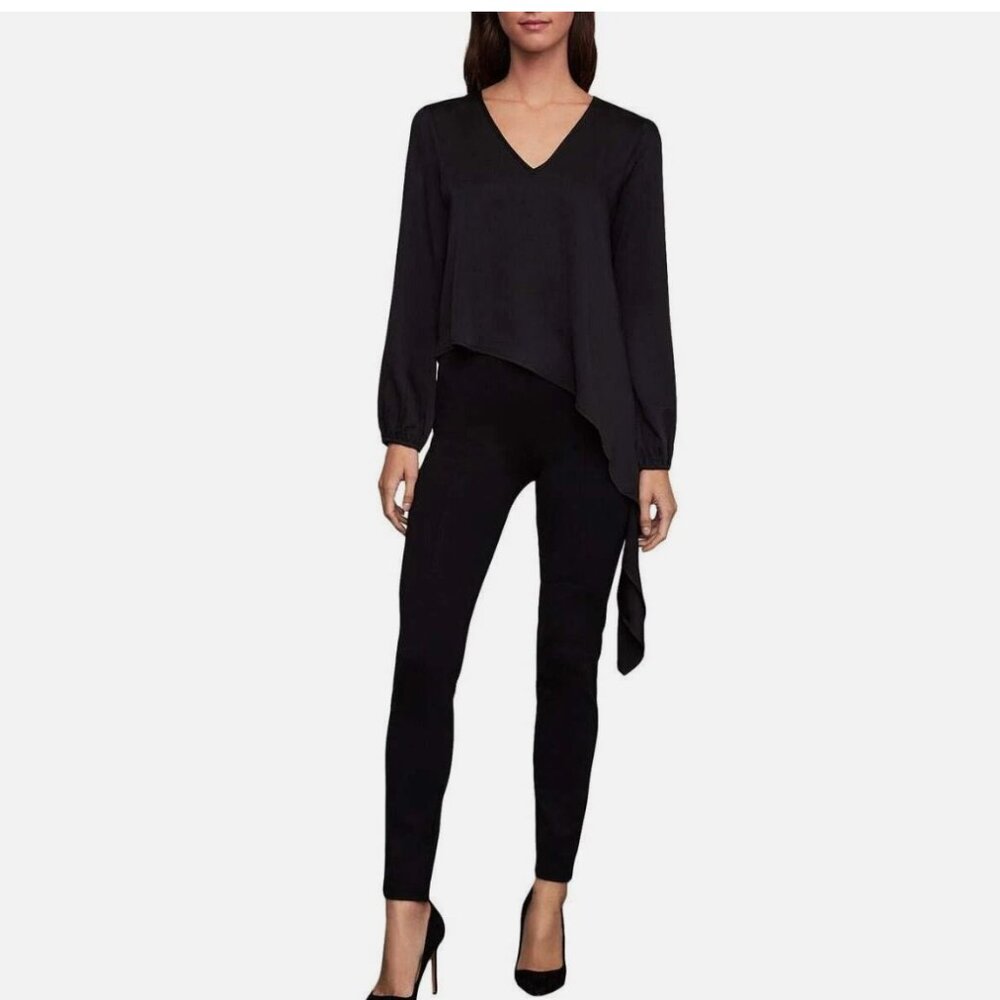 BCBG Max Azria Black V-neck Long Sleeve Blouse